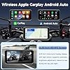 Vtopek CarPlay Moto avec 6,25 Pouces Display Dashcam Moto Carplay Android Auto avec 4K+1080P Double Caméra Navigation GPS Étanche Double Bluetooth Commande Vocale Siri Carte 64GB-TF