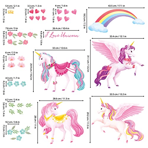 Vinilos Decorativos Unicornio y Arcoíris para Niñas miniatura 6