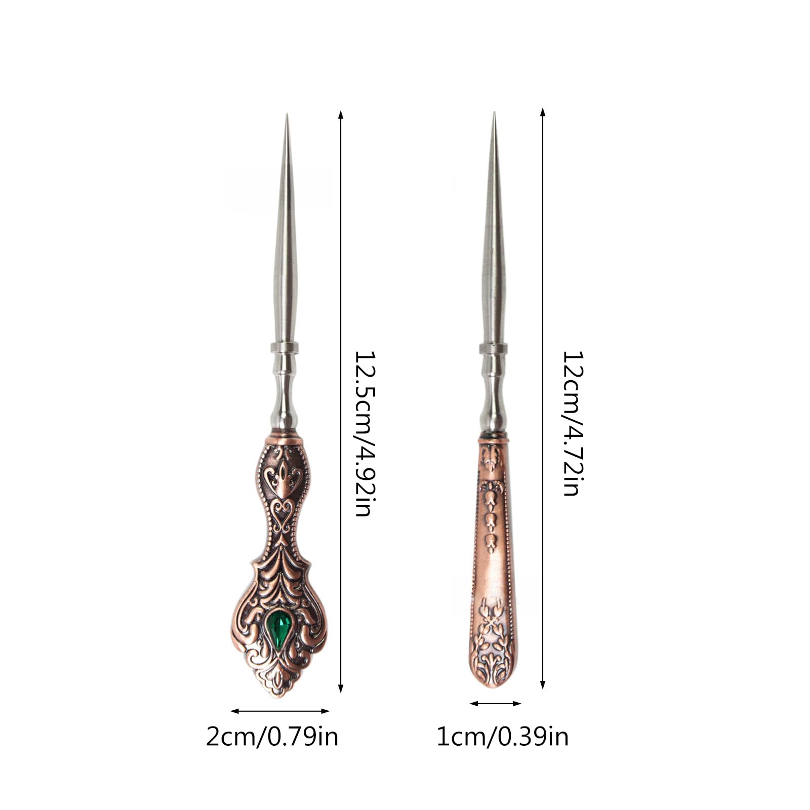 2 Stück Vintage Stickahle, Red bronze