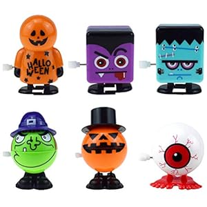 VORCOOL 1 Set 6 Stks Halloween Wind Up Toy Pop- Up Speelgoed Pompoen Heks Oogbal Patroon Clockwork Speelgoed…