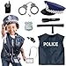 Produktbild Born Toys 12 Pcs Police Costume for Kids with Toy Role Play Kit for Swat, Detective, FBI, Halloween and Dress-up