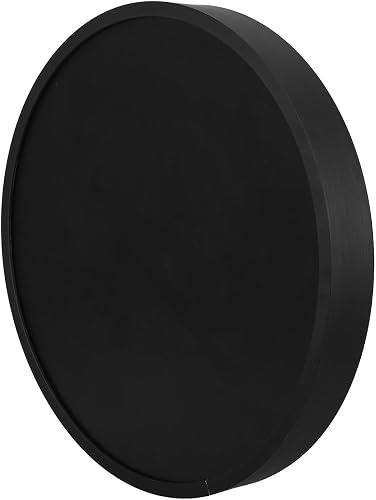 BESTonZON 12 Inch round Photo Frame Black Aluminum Alloy and Wood Circle Wall Picture Holder, Modern Minimalist DIY round Frame Kit for Posters and Living Rooms, Prevents Warping and Sagging