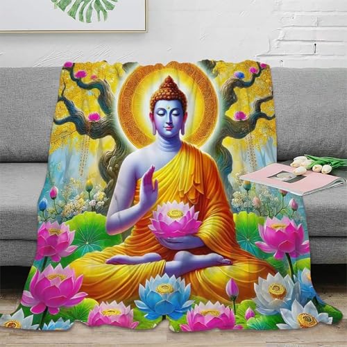 Couverture microfibre Bouddha 3D jeté de lit luxe 180x200cm - 2
