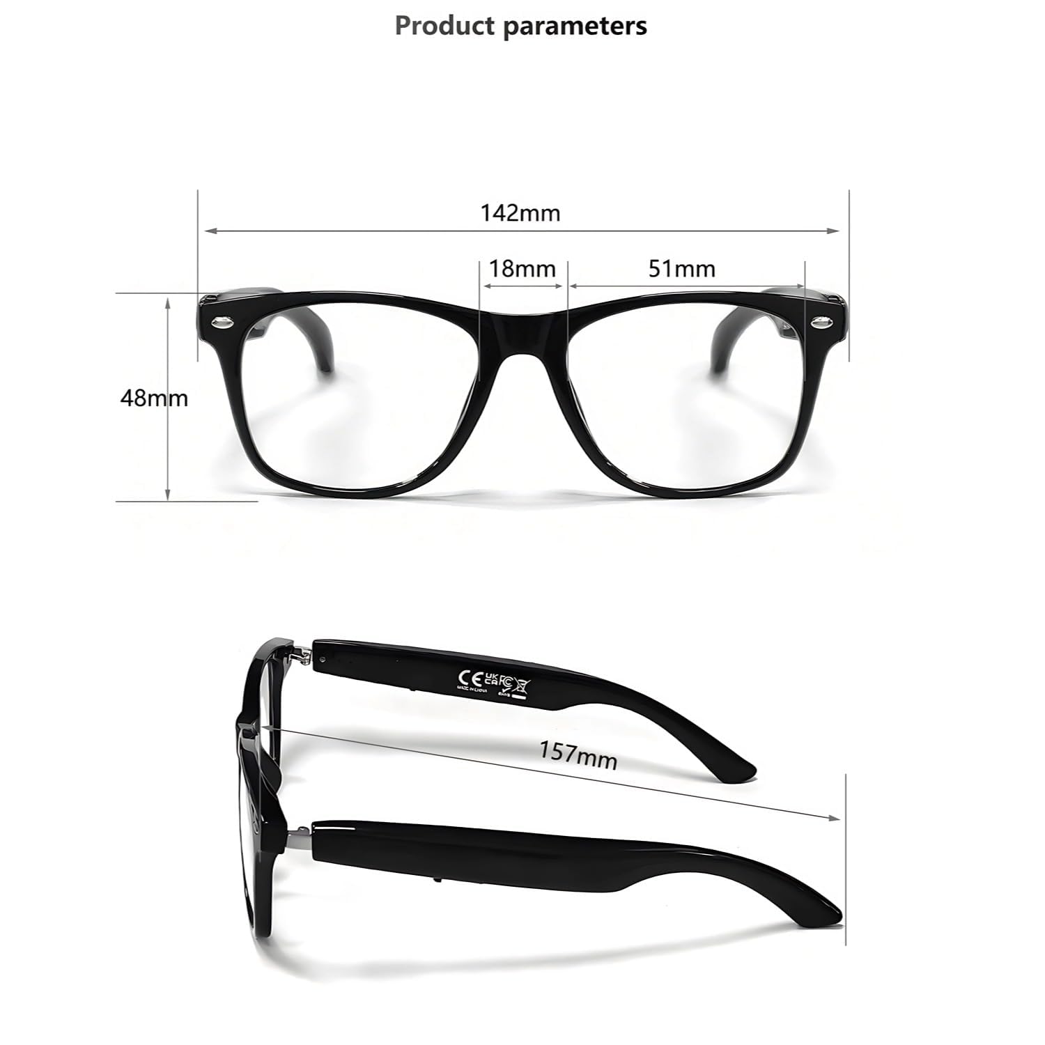 Gafas Bluetooth, Gafas Inteligentes Gafas Traductoras Gafas con IA Smart Glasses Gafas IA Gafas con Bluetooth A