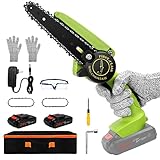 Mini Cordless Chainsaw, VOKITA 6 Inch Battery Powered Chainsaw, Electric chain saws for Wood Cutting...