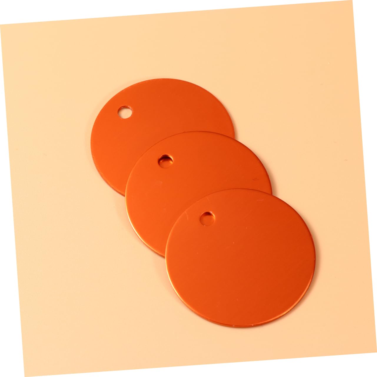 EXCEART 4 Sätze Gravierbare Hundemarken Gravierbare Marken Haustier-id-marke Hundemarken Stilvolle Orangefarbene Runde Haustieranhänger Aus Aluminiumlegierung Zugseil 25 Stück * 4