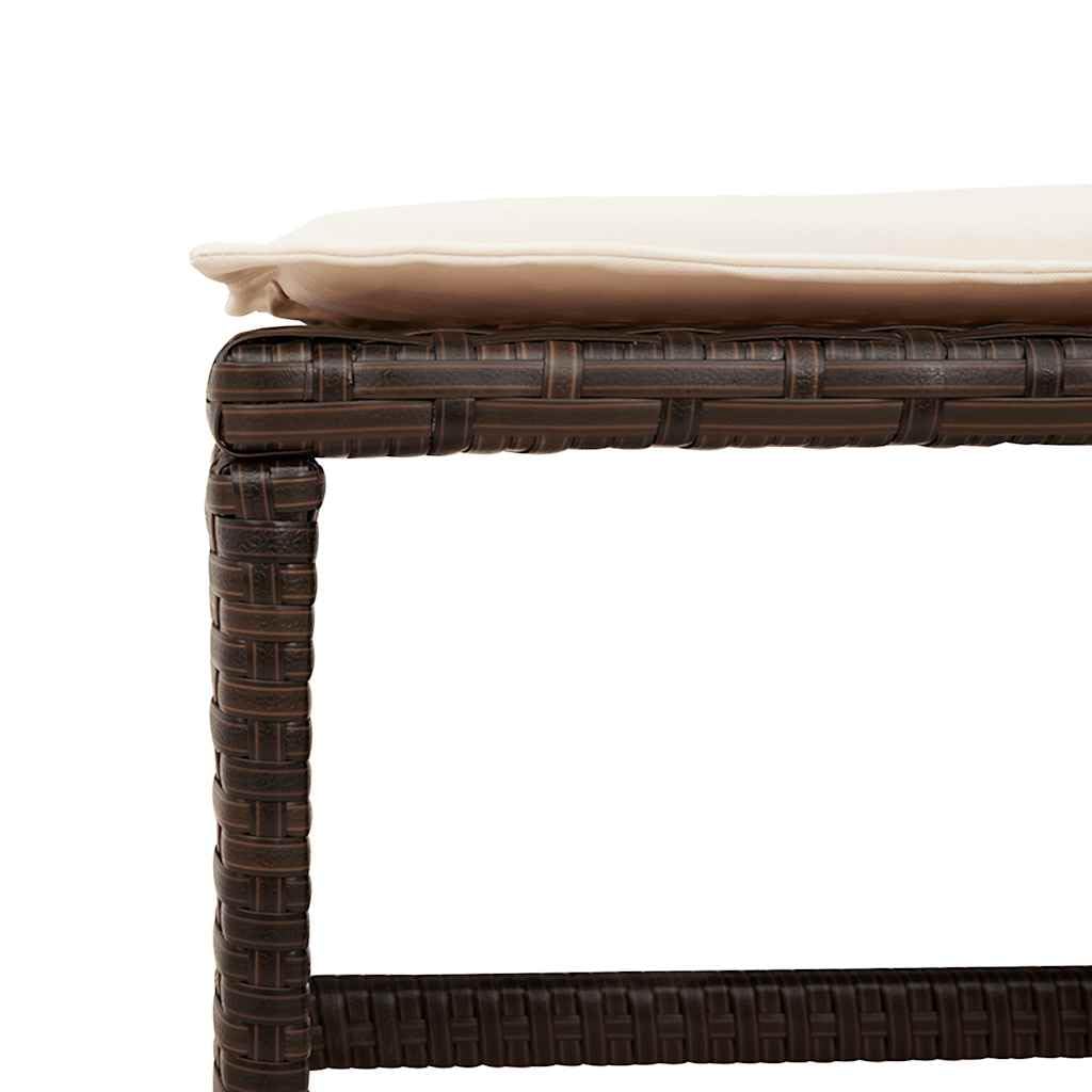 Fengshui Taboret rattanowy PE zestaw 4 szt. brązowy 41 x 41 x 36 cm
