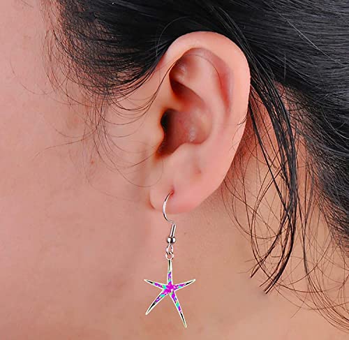 Collar colgante de diseño de estrellas de mar con pendientes de esmalte mujer 6