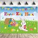 Easter Decorations Easter Banner, Extra Large Fabric Bunny and Chick Sign Poster Easter Lawn Yard Decorations for Easter Hunt Game, Easter Party Photo Booth Backdrop Background Banner, 7 x 5 ft