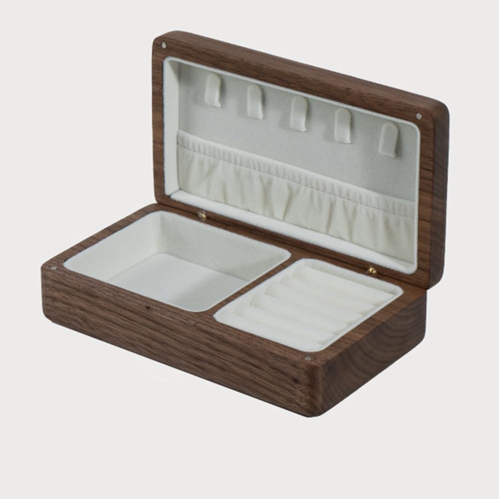 Tragbare Mini-Reise-Schmuck-Aufbewahrungsbox – Massivholz mit Magnetverschluss für Ohrringe, Ringe und Halsketten – perfekt für Reisen und Zuhause