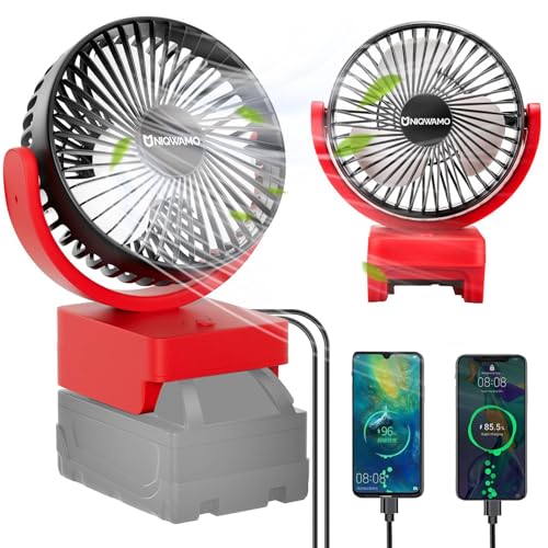 Image of Uniqwamo Portable Jobsite Fan Compatible for Milwaukee 18V Battery