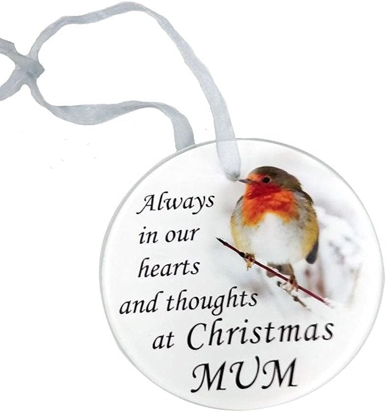 David Fischhoff Robin Christmas Tree Hanging Glass Memorial Ornament (Robin Glassware, Mum)