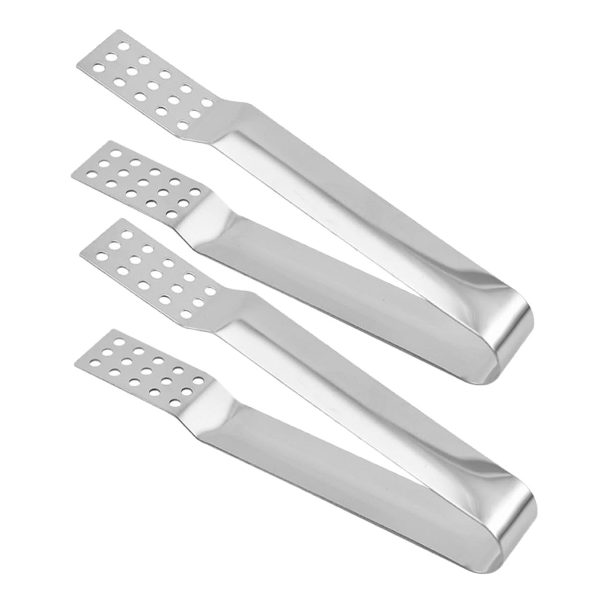 PRETYZOOM 2pcs Stainless Steel Ice Tongs Ergonomic Toast Tongs for Bbq Food Serving Multipurpose Kitchen Tool Compact Design for Home Restaurant and Bar Use