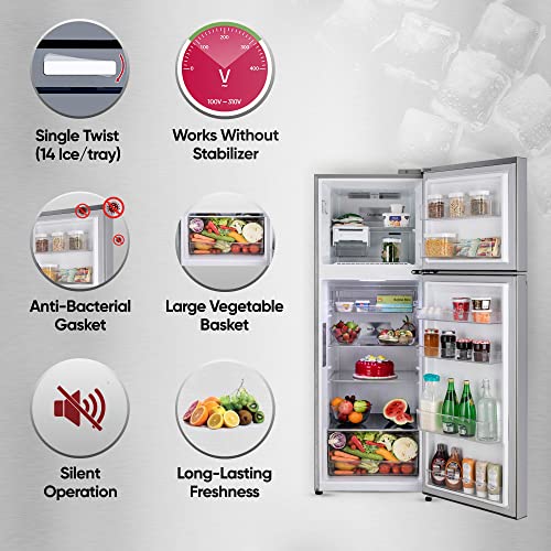 Image of LG 322 L 3 Star Frost-Free Smart Inverter Wi-Fi Double Door Refrigerator Appliance (GL-T342TPZX, Shiny Steel, Convertible & Door Cooling+)