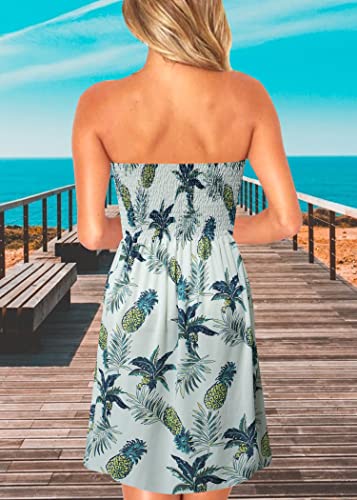 Image of Zyyfly Womens Summer Beach Dresses Strapless Cover Ups Dress Tube Top Sundresses