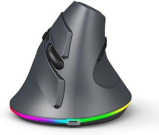 ماوس ألعاب لاسلكي عمودي قابل للبرمجة من ايكام، 2.4 جيجابايت لاسلكي + اتصال بلوتوث تصميم مريح