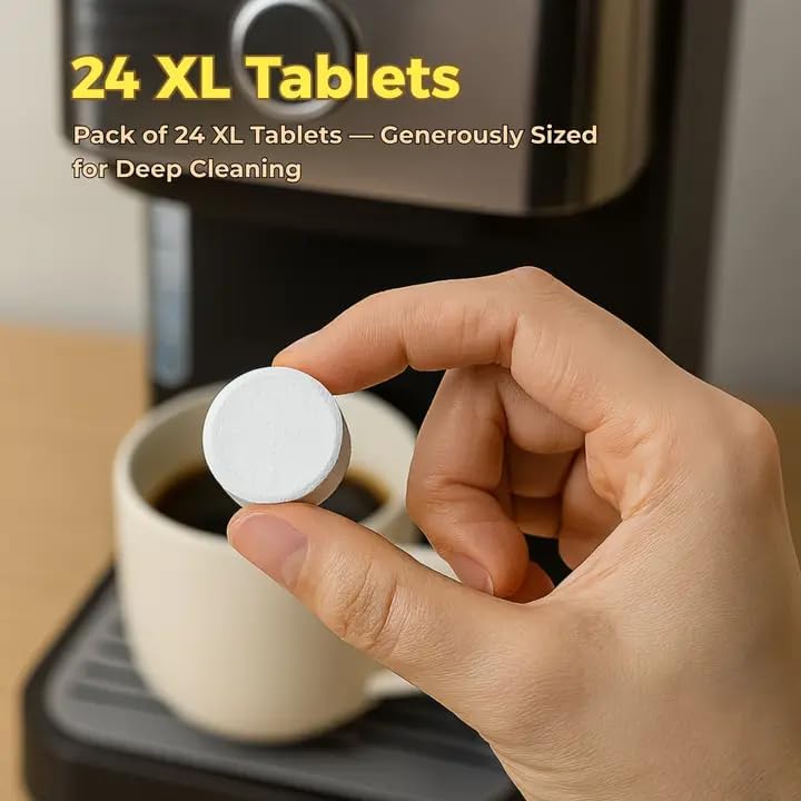 Miniatura 7 de flowcheer Paquete de 24 tabletas limpiadoras y descalcificadoras para cafetera, compatibles con Keurig, Nespresso, Jura, Breville, Ninja, cafetera