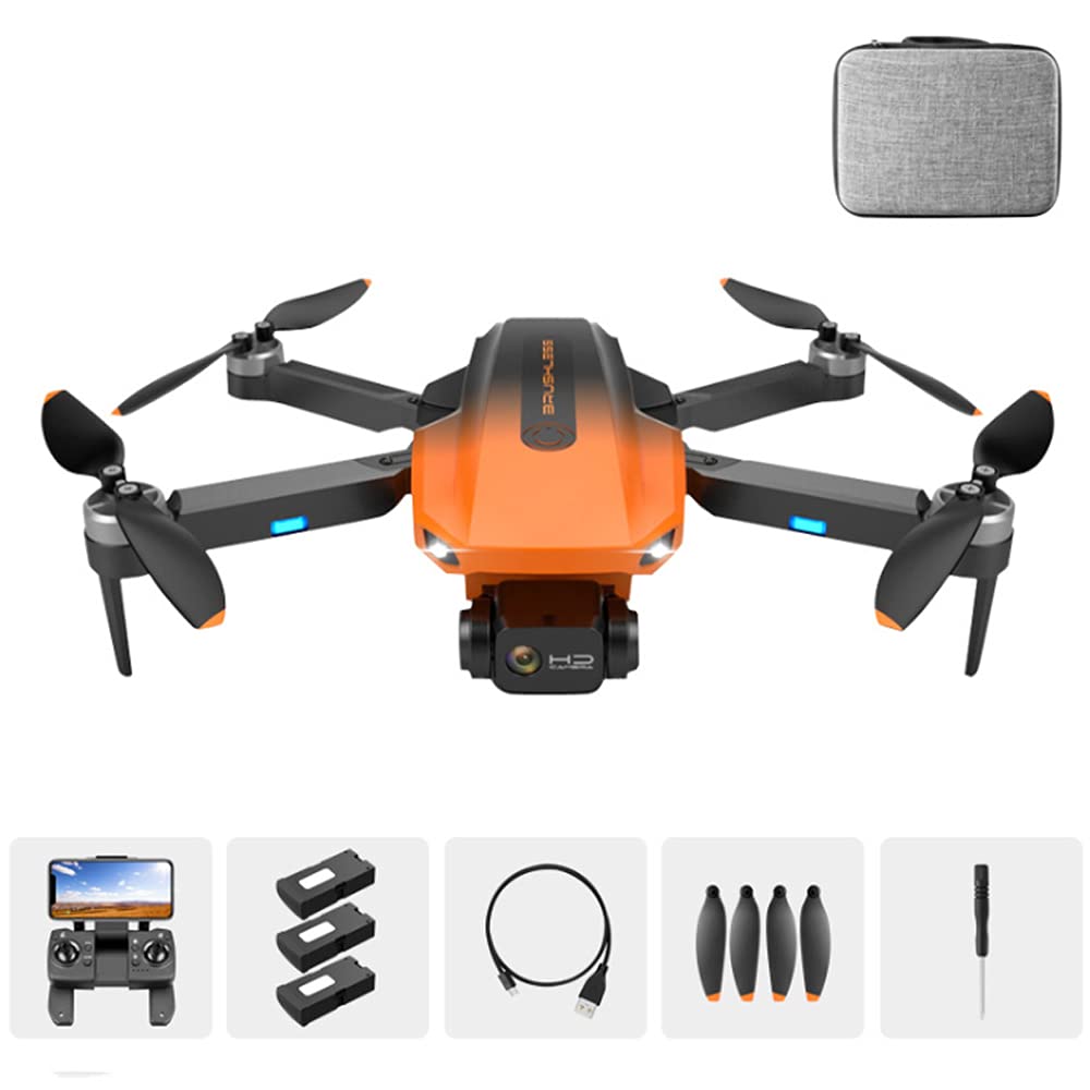 6K EIS Drone per adulti,telecomando Drone pieghevole facile GPS Quadcopter con HD FPV Live Video Gesture Selfie Altitudine Hold, trasmissione WiFi 5G Dual GPS ritorno casa (arancione)