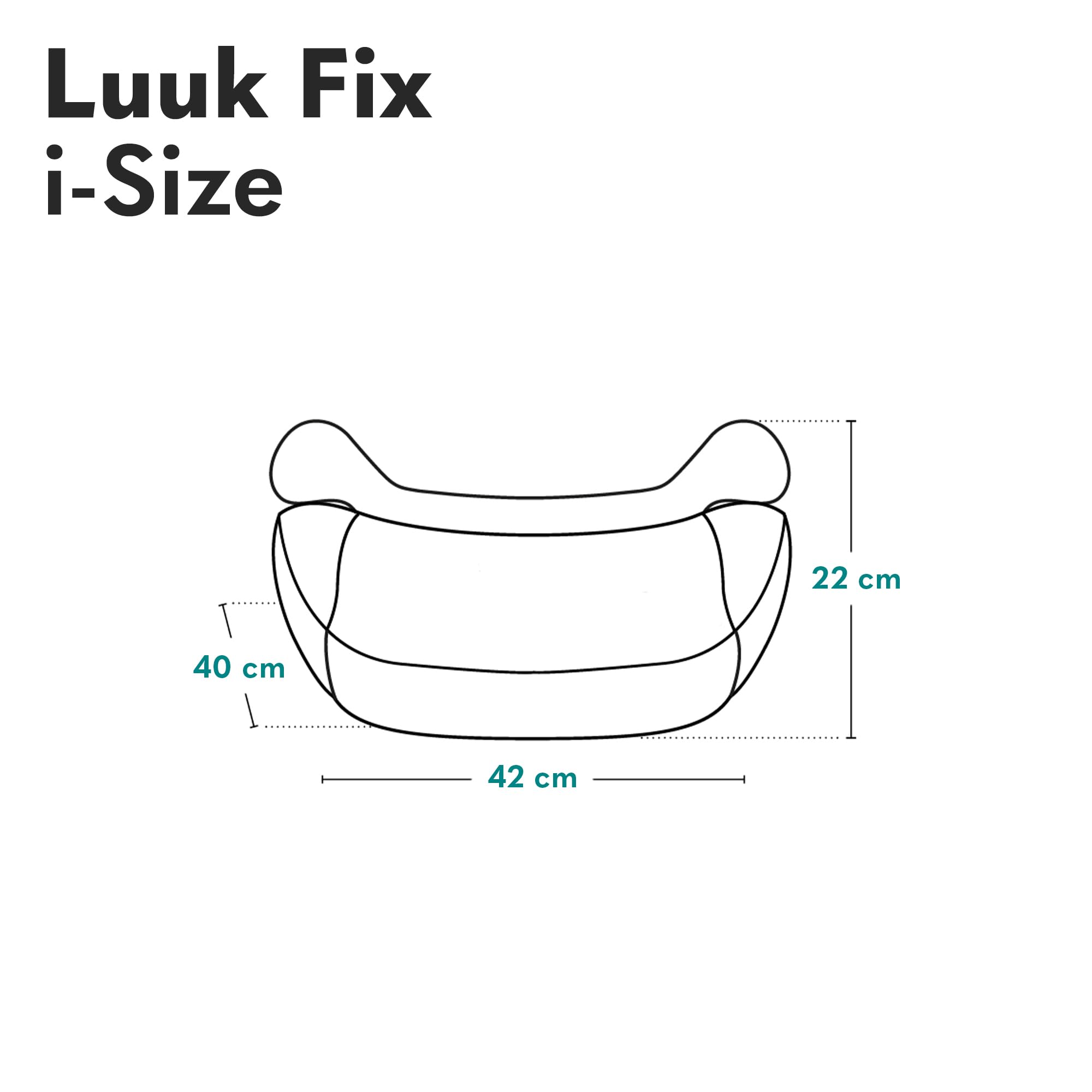 LIONELO Rialzo Auto per bambini LUUK FIX I-Size, Facile Installazione ISOFIX o/e cintura, 125-150 cm 22-36kg Leggero, Comodo, Indicatori, Schiuma Adattiva, Traspirante Lavabile, Car Booster, Braccioli