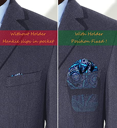 Zenxus Printed Pocket Squares 8-Pack, Plus 3 Folds Holder, Penetrating Printed Men's Handkerchiefs, Sewn By Hand #TOP6