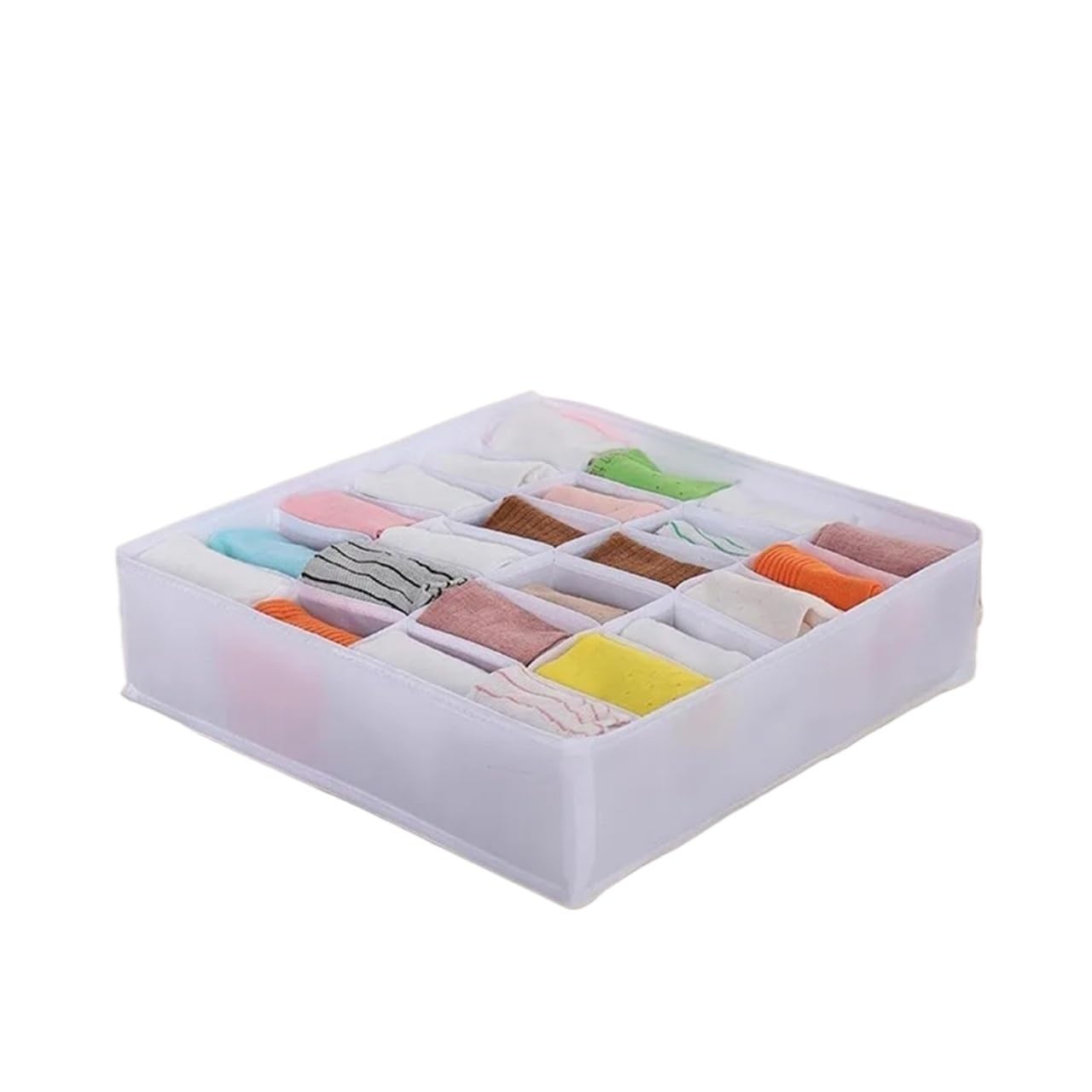 LADFRTYU Sock Storage Box Dormitory Closet Organizer For Socks Home Separated Underwear Storage Box 30 Grids Bra Foldable Drawer(Chocolate)