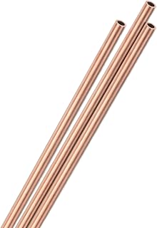 3-Pack 300mm Copper Round Tube, 6mm OD 1mm Wall Thickness Copper Seamless Tubing for Construction/Machining/DIY Crafting, Metal Straight Pipe [0.24x0.04x12IN]