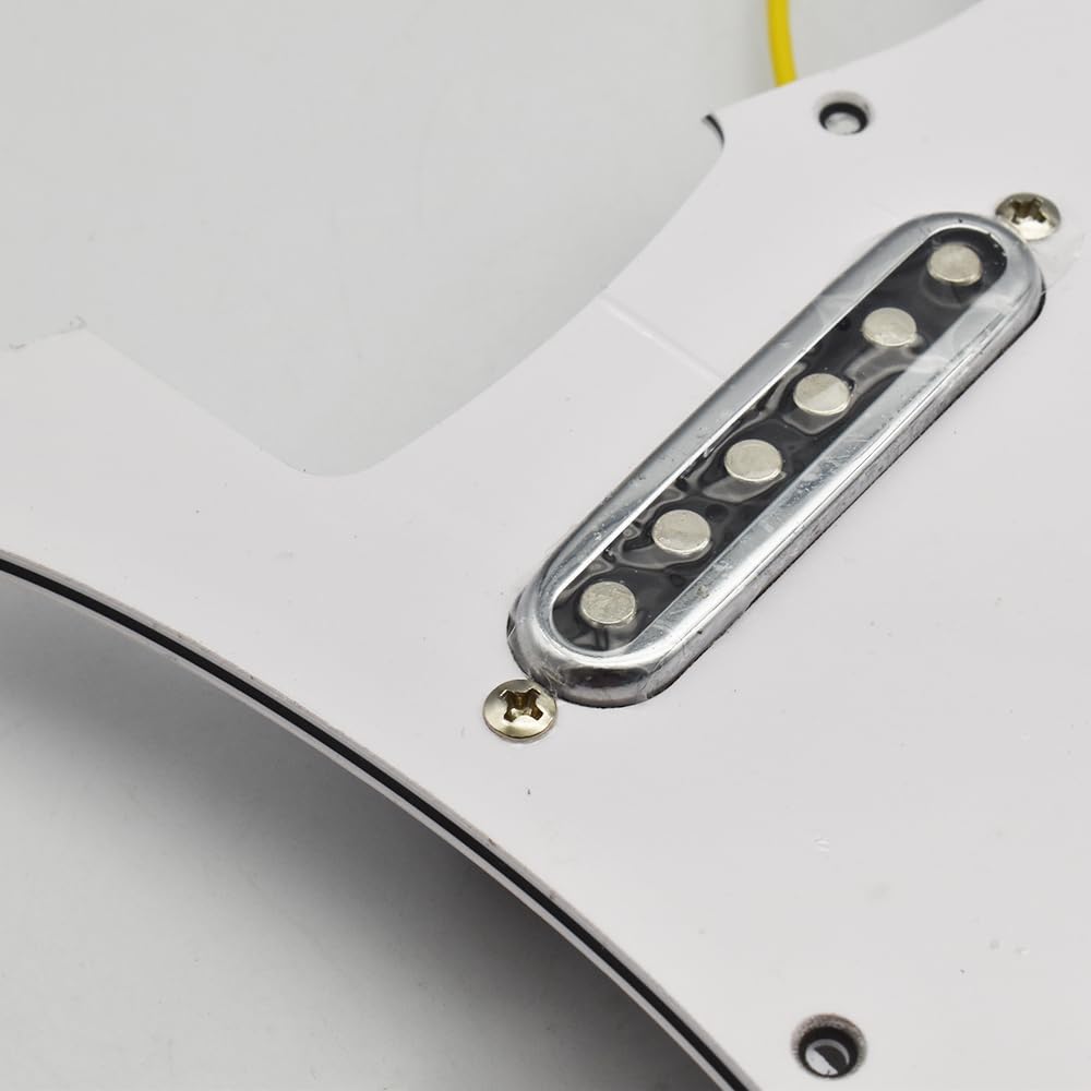SSH załadowany wstępnie okablowany zestaw pickguard do gitary elektrycznej z 2T1V do gitary w stylu FD ST (biały)