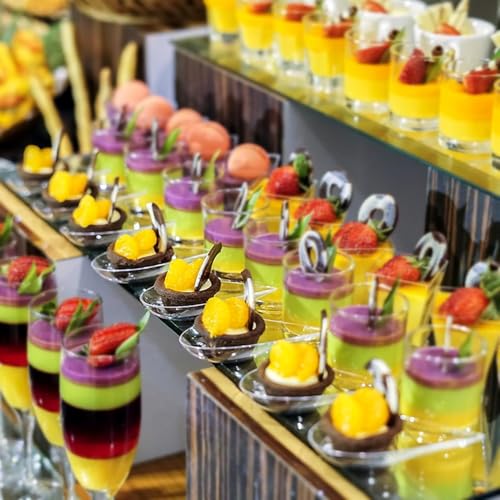 Miniatura 4 de 100 Cuencos Transparentes De Plástico Para Postre 10 X 5 Cm Platos De Porcelana En Forma De Gota Para Antipasti, Parfaits Y Degustación, Reutilizables, Para Gastronomía, Fiestas Y Catering