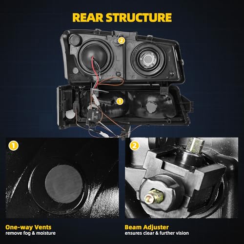 Image of DWVO LED DRL Projector Headlights Compatible with 2003-2006 Chevy Silverado