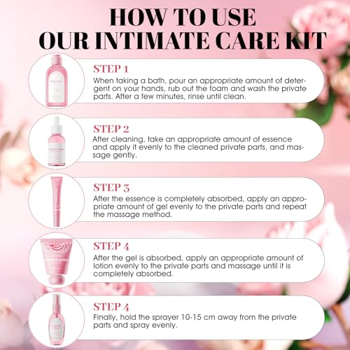 Gel Intimo Mujer, Higiene Intima Mujer Set con Gel íntimo, Desodorante Intimo, Esencias Delicadas, Loción, Spray, Limpieza y Cuidado Rápidos, 5 Artículos - imagen 6