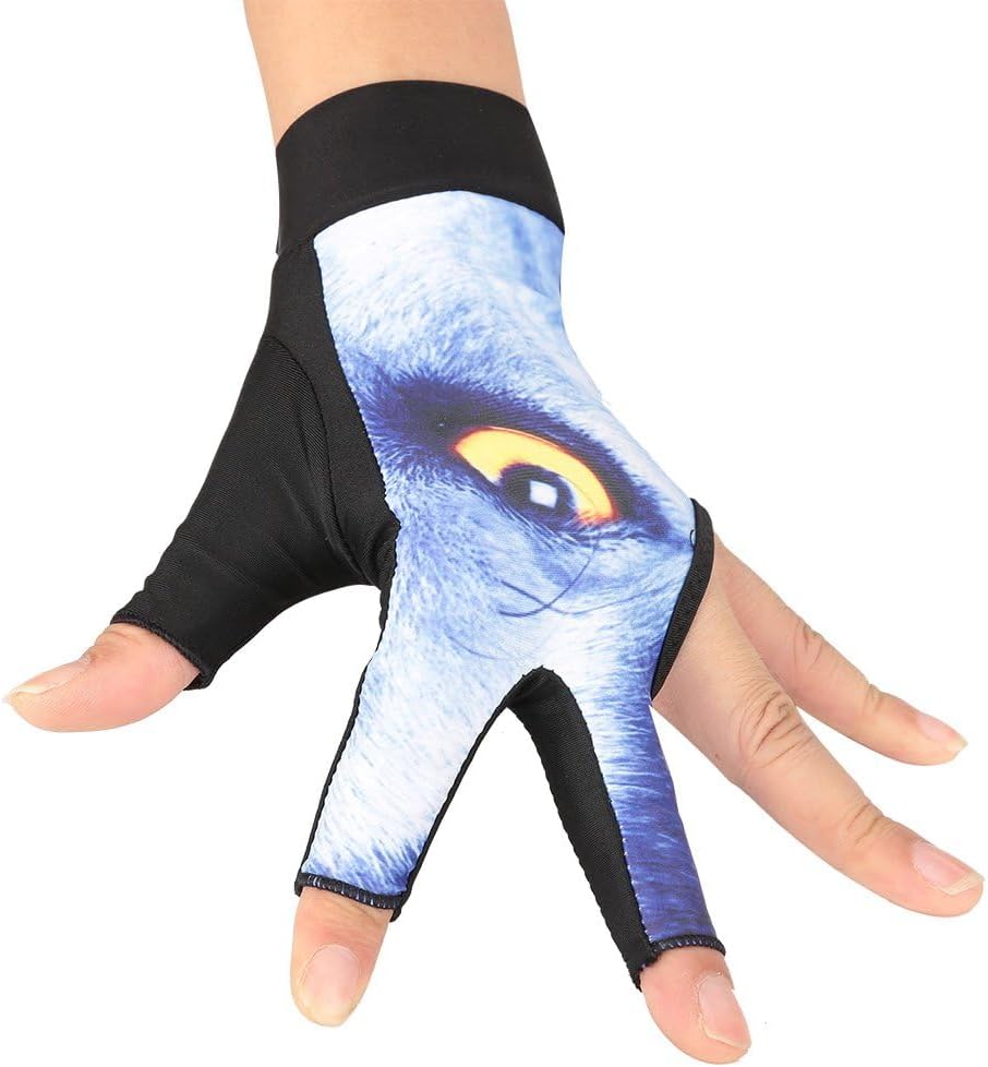 Zerone Billiards Gloves, 3-Finger Snooker Pool Cue Glove Billiards Shooters Glove for Men Women(L-Blue)