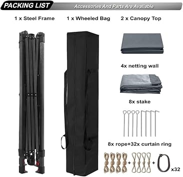 Patio Gazebo 13ft Pops Up Party Tent with Side Curtains and Storage Bags Outdoor Canopy Vented Roof