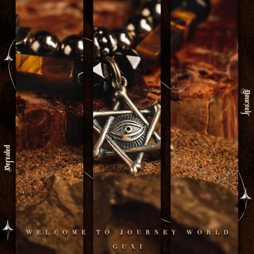 GUXI-Mundane World Tiger Eye Bracelet Men Genuine Premium Obsidian Mens Bracelet Pure Handmade Natural Protection Bracelet Evil Eye Cross Bracelet Mens Gifts4