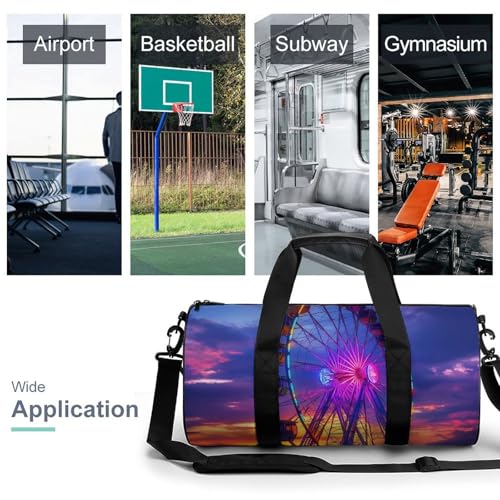 Myrtle Beach South Carolina Ferris Wheel Sports Gym Bag Travel Duffel Workout Bag with Adjustable Strap3
