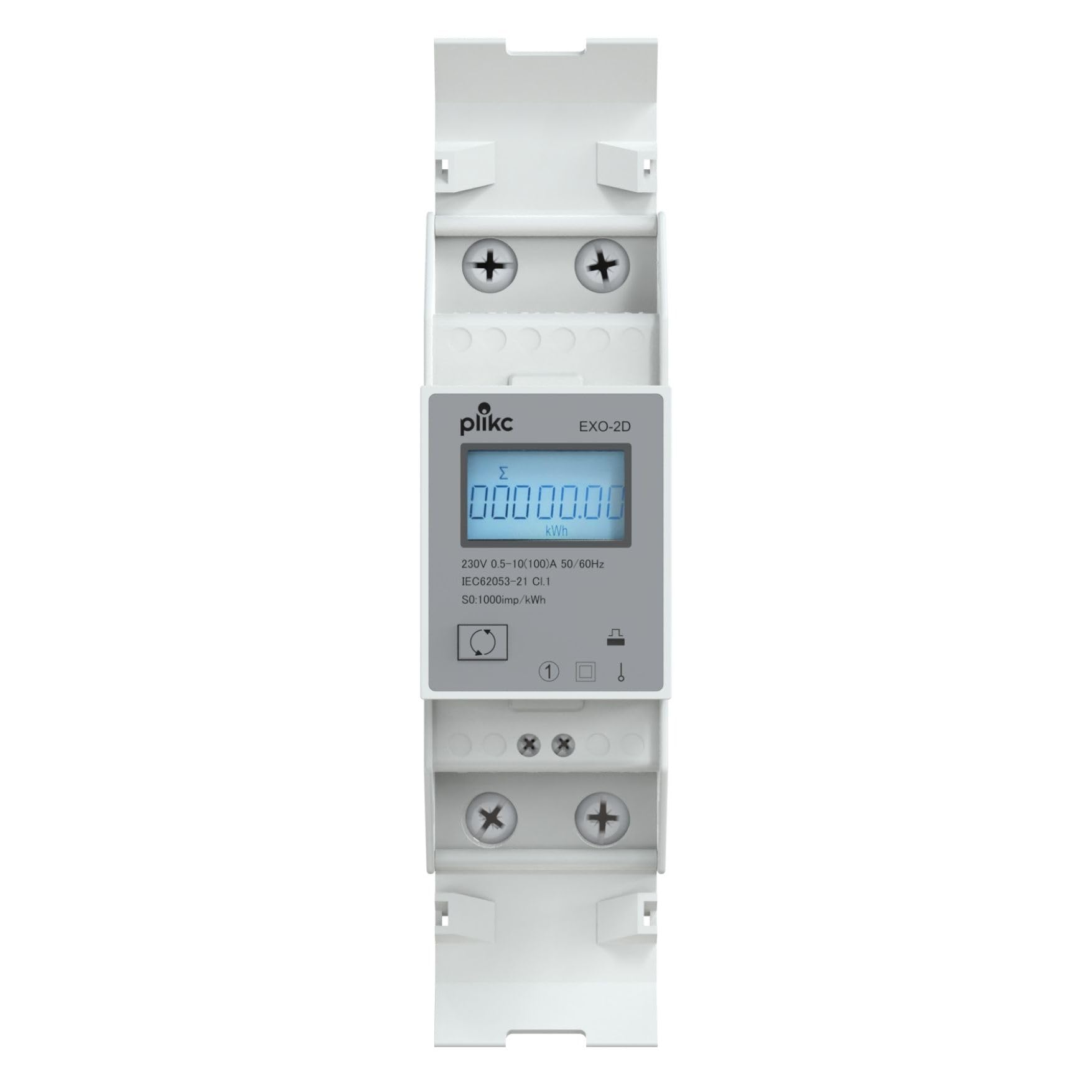 plikc Contador de energía eléctrica monofásica – Digital – Reseteable – Recuento parcial, total, consumo Watt EXO-2D