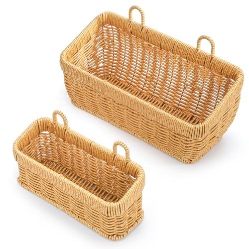 ZEAYEA Set of 2 Cute Small Wall Hanging Basket,...