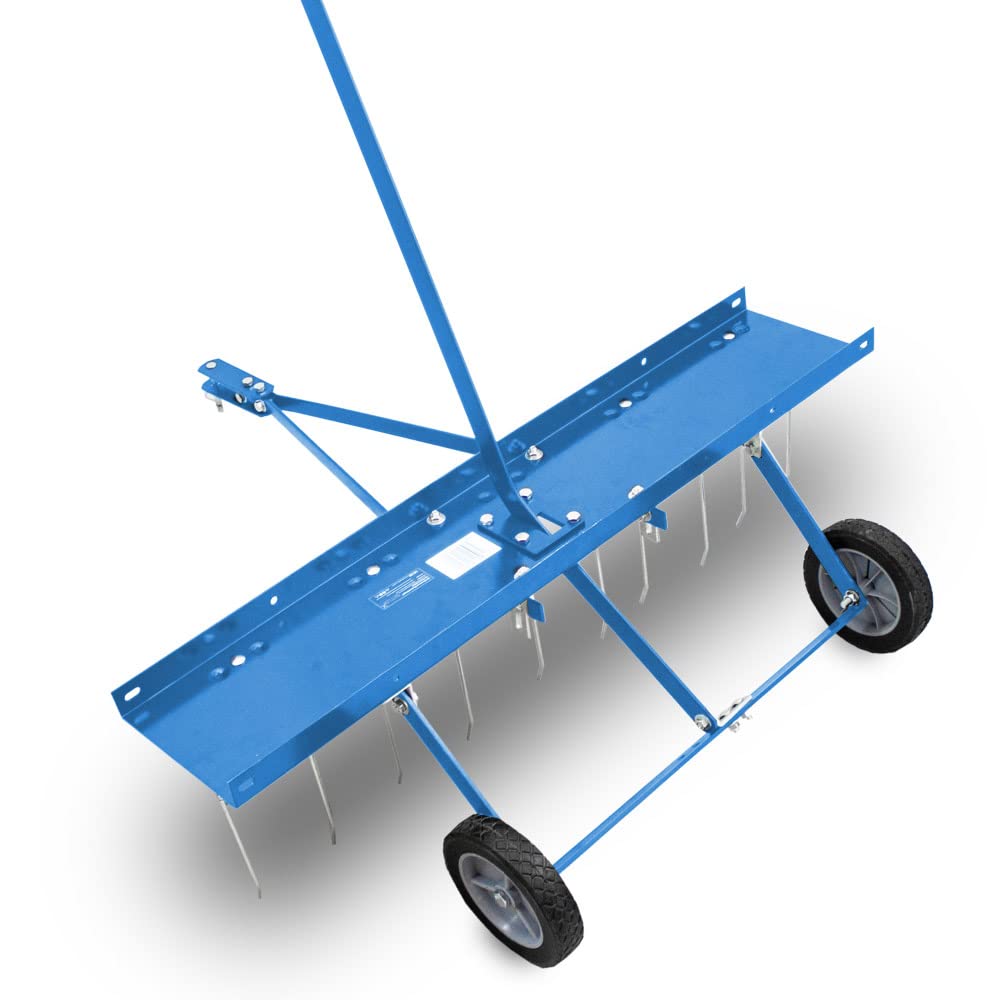 Bituxx Rasenstriegel Vertikutierer Rasenkamm Rasenlüfter Rechen Entmooser für Rasentraktor oder ATV 102cm