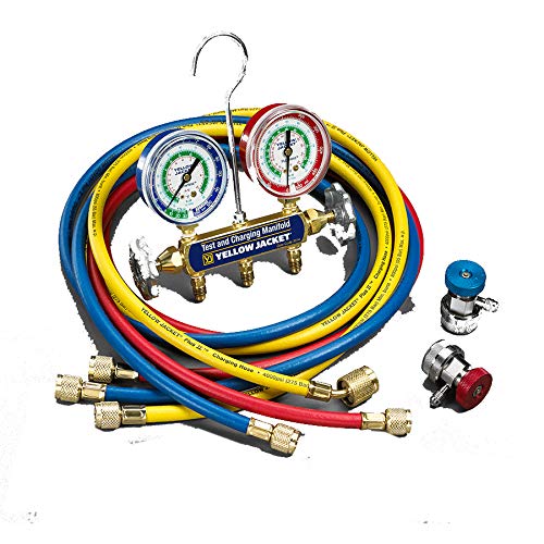 Yellow Jacket 41339 Series 41 2-Valve Brass Manifold with 1/4