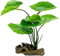 Smoothedo Pets Betta Leaf Hammock - 6 Inch Artificial Plant for Small Fish Tanks, Goldfish Hides, Reptile Decor (Green)