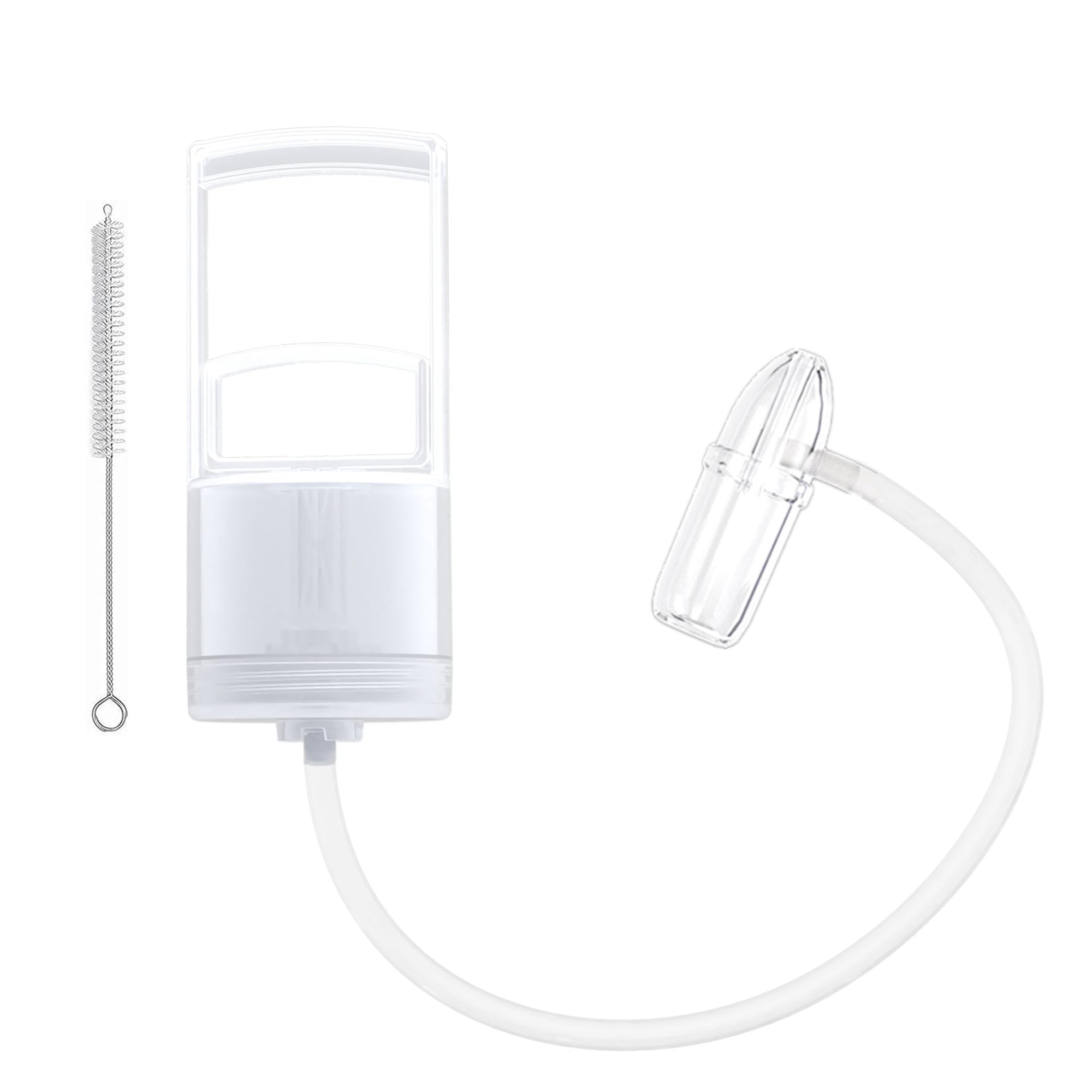 Nasal Aspirator for Baby, Baby Nose Sucker, Booger Sucker with Hand Pump and Non-Invasive Tip to Clear Clogged Passages and Boogers (Translucent White, Standard)