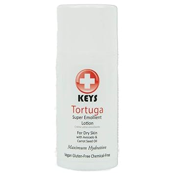 Keys Tortuga Vegan, All Natural, Gluten Free, Chemical Free Super Emollient Therapeutic Maximum Hydration Face, Hand, Body Lotion, Fast Relief for Dry Skin with Concentrated Shea Butter, 3.4 ounces
