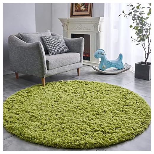 FJZFING Grass Green Round Rug