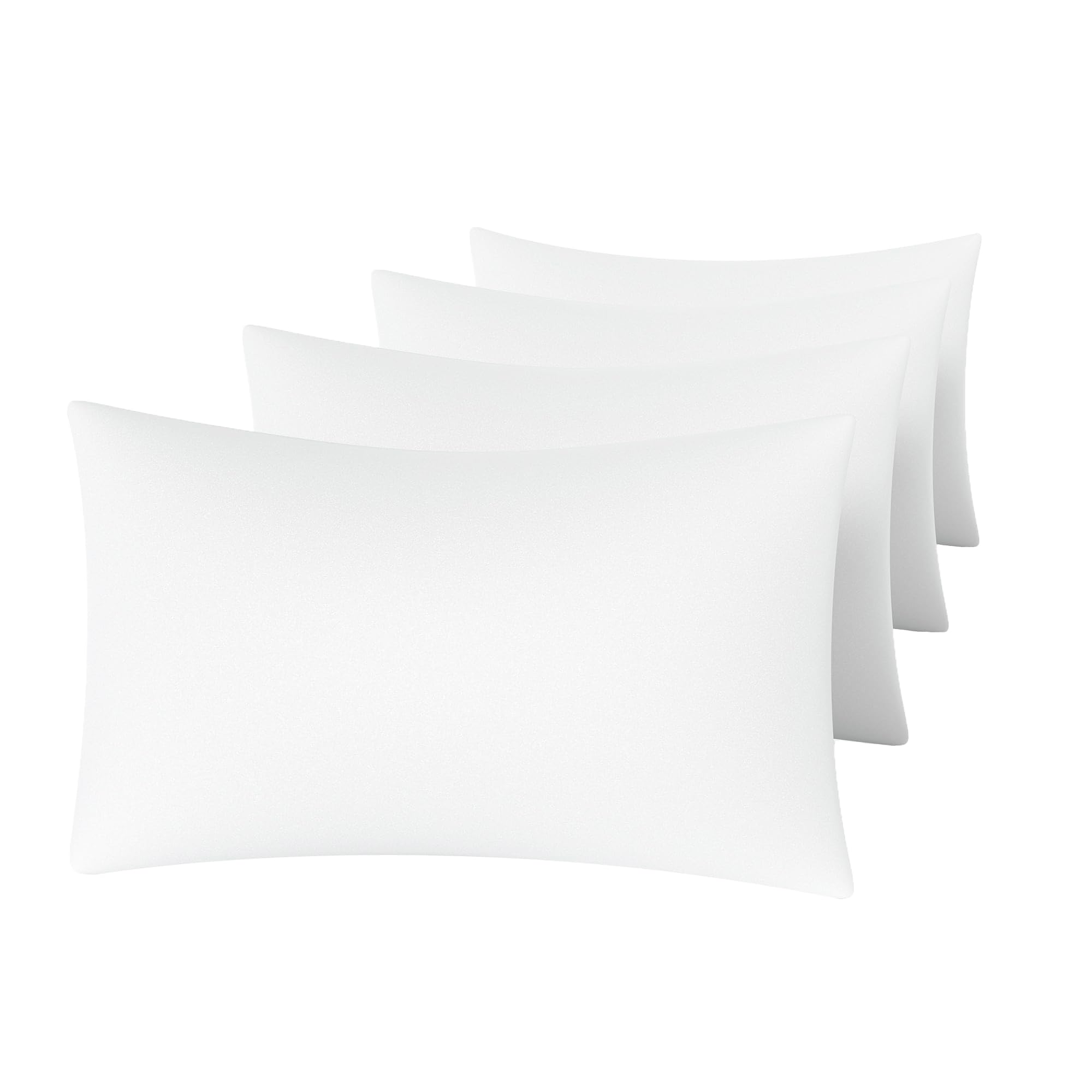 MINIPANDA White Pillow Cases Standard Size Set of 4 - Super Soft Smooth and Breathable Standard Pillow Cases-
