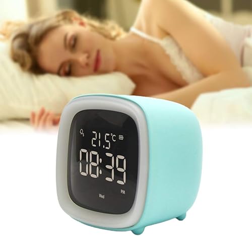 Miniatura 7 de Labstandard Reloj despertador, lindo reloj despertador electrónico LED digital, luz nocturna, recargable, control de voz, alarma de cuenta