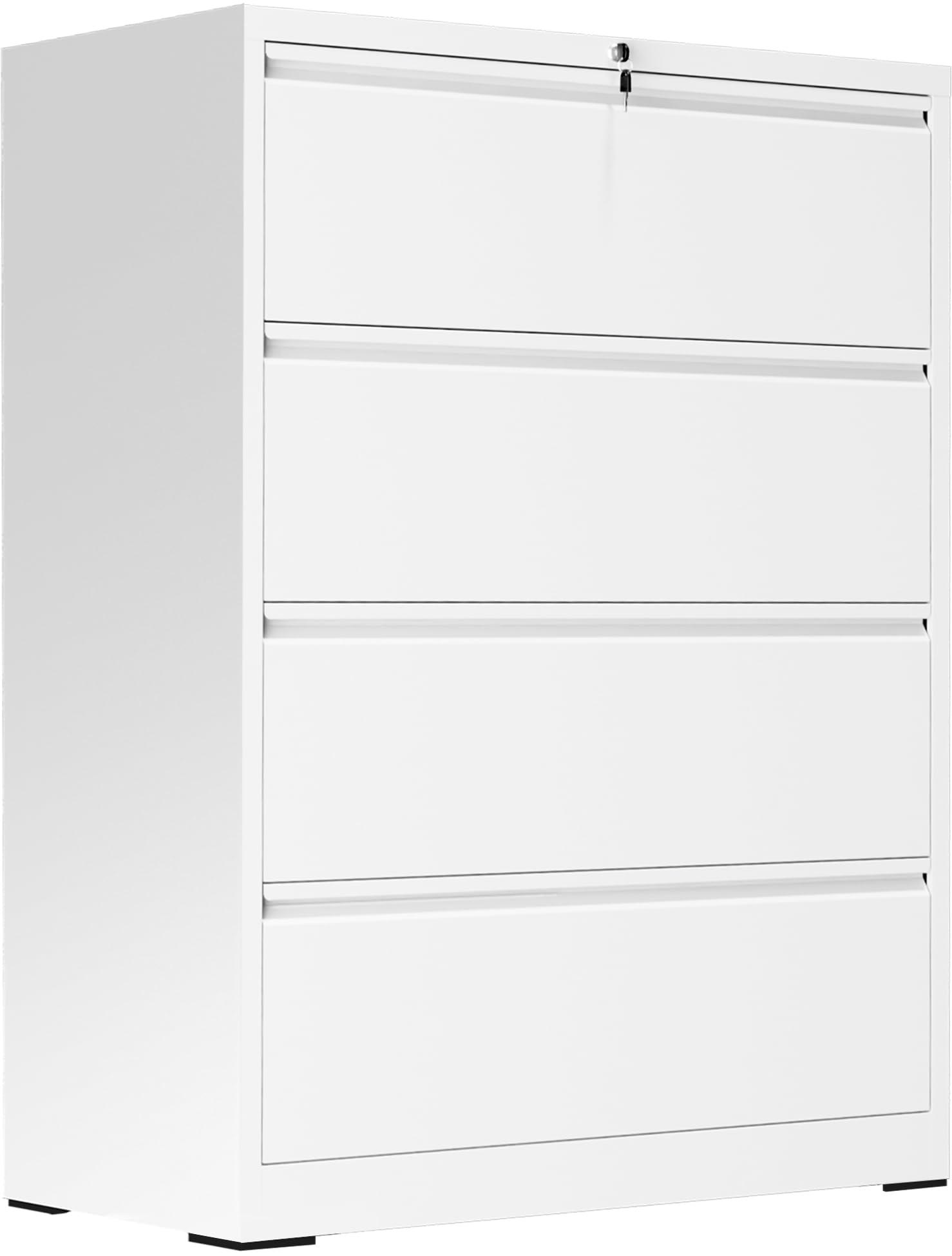 4 Drawer Lateral File Cabinet, Metal Filing Cabinet for Home Office, White