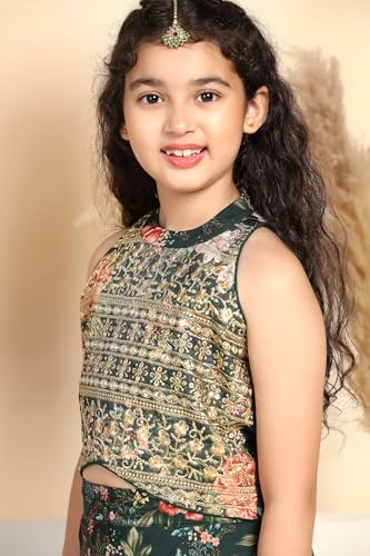 Image of Fashion Dream Girl's Organza Readymade Tabby Lehenga Choli |Lehenga |Traditional Lehenga Choli