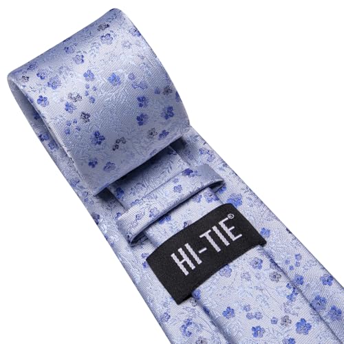 Image of Hi-Tie Men's Silk Ties Formal Woven Classic Necktie Pocket Square Cufflinks Lapel Pin Set Wedding Business