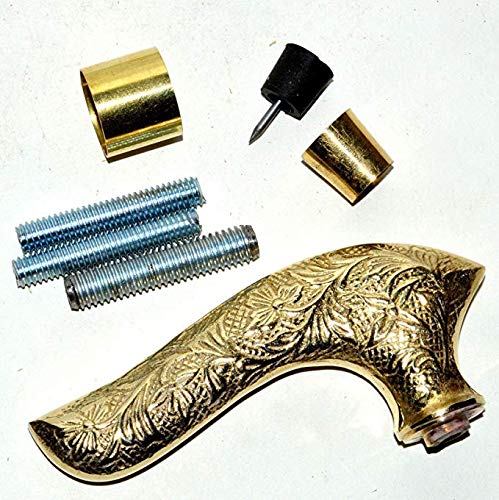 alfiya nautische winkel Victoriaanse messing handvat Vouwstok ~Vintage Houten Messing Wandelen Stick k