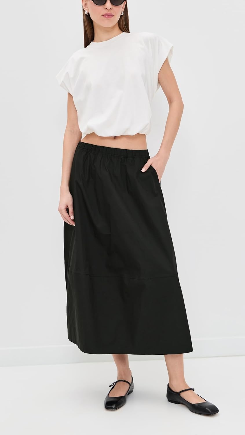 perfectwhitetee Women's Minka Cotton Poplin Skirt