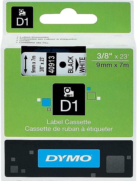 DYMO D1 High-Performance Polyester Removable Label Tape, 0.37" X 23 Ft, Black On White - Image 2